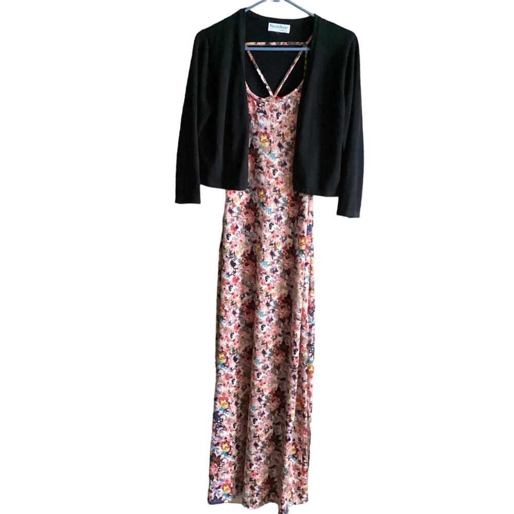 Xhileration 2 Piece Jacket and Halter Dress Summer Size XL Flowers